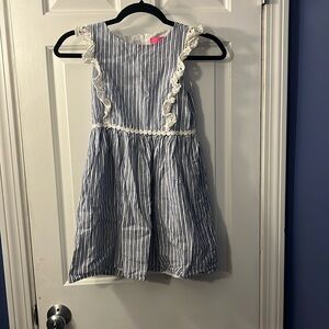 Girls blue striped dress